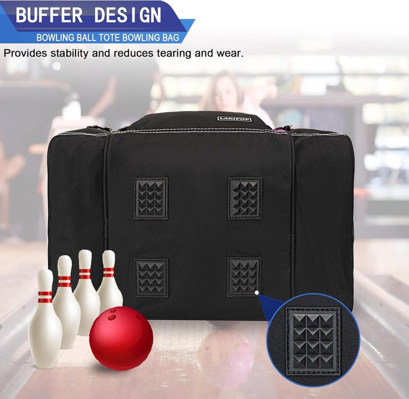 LARIPOP Bowling Ball Bag for Single Ball, 2022 Bowling Ball Tote Bowling bag with Padded Holder - Fits Shoes up to Mens Size 14 and Bowling Accessories - Image 5